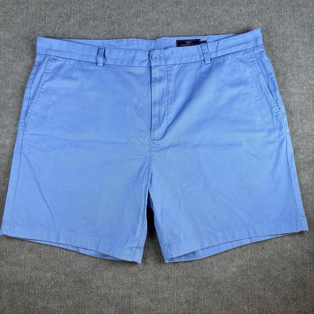 Vineyard Vines Mens 42 Blue Chino‎ Shorts Cotton Stretch Flat Front Casual
